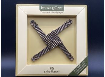 St. Brigids Cross, Celtic Shadows, Bronze Plated Wall Plaque, New In Box