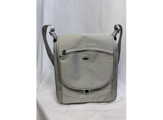 Tumi T3 Silver Organizer, Crossbody Tote, Durable Canvas Bag, New Without Tag