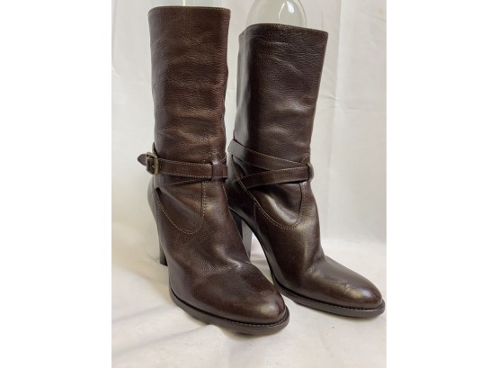 J Crew Brown Leather Boots Size 7.5