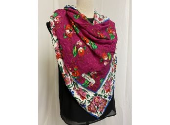 Tiffany & Co Multicolor Floral Silk Scarf