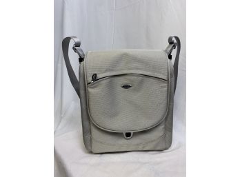Tumi T3 Silver Organizer, Crossbody Tote, Durable Canvas Bag, New Without Tag