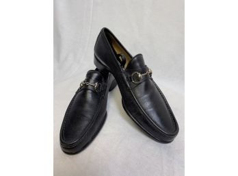 Gucci, Men's Black Leather Loafer Size 9