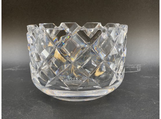 Orrefors Crystal Candy Dish, Signed And Numbered
