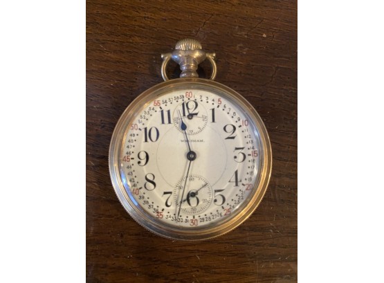 Waltham Watch Company, Railroad Pocket Watch With Subsidiary Second Hand And Wind Indicator, Gold Filled
