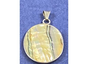 Sterling Silver And Abalone Two Sided Pendant