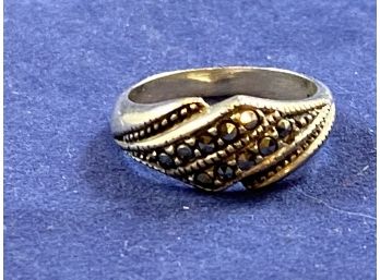 Sterling Silver & Marcasite Ring, Size 5