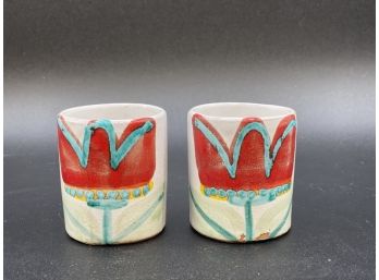Vintage Desimone Pottery Tulip Votives, Italy