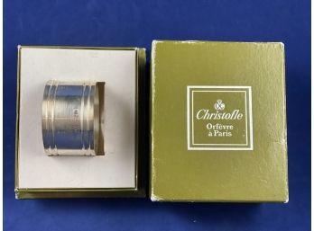 Vintage Christofle Orfevre A Paris Silver Plated Napkin Ring In Original Box