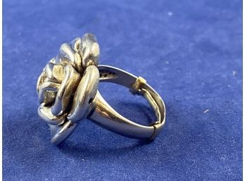 Sterling Silver Flower Ring, Size ?