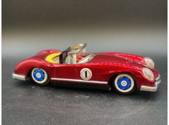 Vintage Tin Toy Convertable Red Sports Car, China MF 763 Red