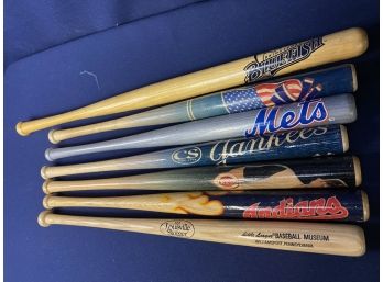 Mini Bats (Indians, Yankees, Mets, Reds, Little League Baseball, Bluefish)