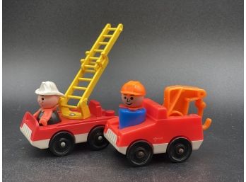 Toy Construction Worker And Fireman Fisher Price