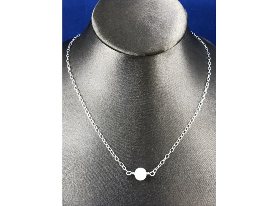 Sterling Silver  16'  Necklace With Rose Quartz Stone