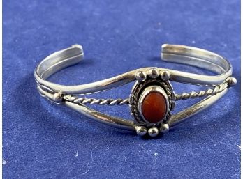 Sterling Silver & Coral Cuff Bracelet, Petit Or Youth