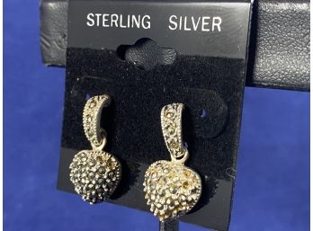 Sterling SIlver Marcasite & Heart Earrings