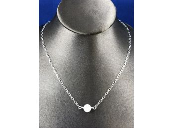Sterling Silver  16'  Necklace With Rose Quartz Stone