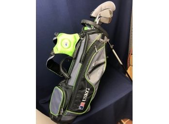 USKG Ultralight Golf Bag And 6 Golf Clubs, Green