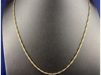 Gold Tone Twisted Necklace 18', Marked ATI BR CN