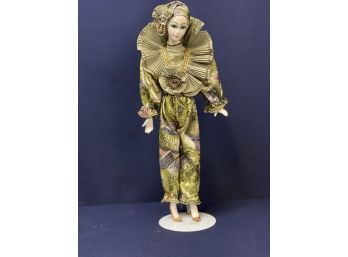 Vintage 16' Harlequin Porcelein Musicbox Doll
