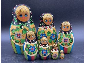 7 Hand Painted Russian Nesting Dolls, Matryoshka