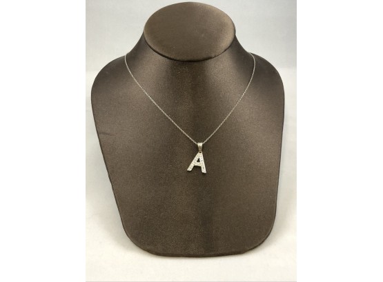 Sterling Silver 'A' Necklace 18'