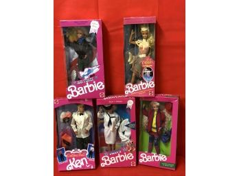 Lot Of 11 Vintage Ken And Barbie Dolls