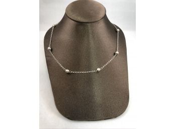Sterling Silver Ball Necklace 18'