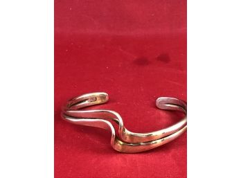 Sausalito Craftwork Brass Bracelet - Double Wave