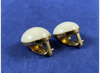 14K Yellow Gold Clip On Earrings With Bone?