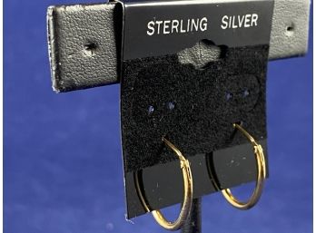 14k Over Sterling Silver Hoop Earrings