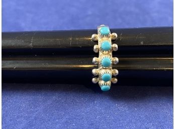 Sterling Silver And Turquoise Ring, Size 7