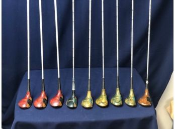 Set Of 9 Vintage Golf Woods Clubs - Re-donated
