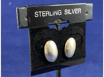 Sterling Silver Small Oval Earrings, Mexico