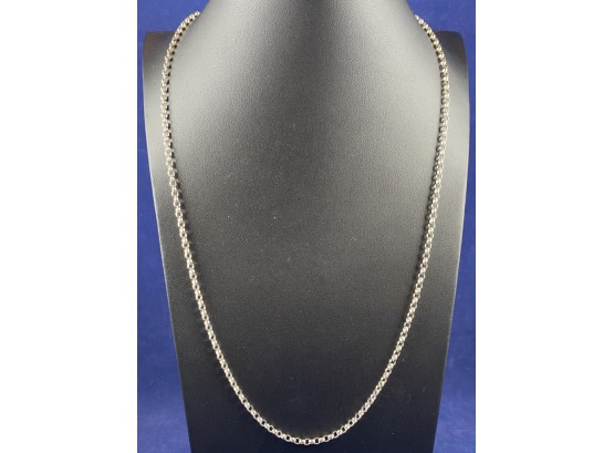 Sterling Silver Open Link Chain, 24'