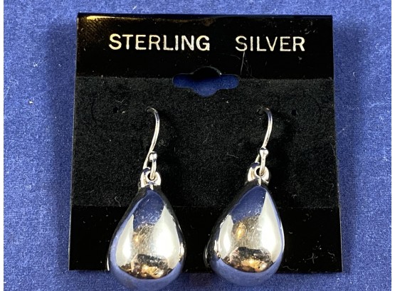 Sterling SIlver Teardrop Pierced Earrings