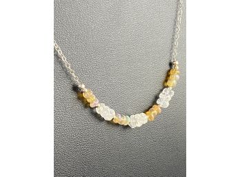 Sterling Silver & Moon Opal Necklace, 18'