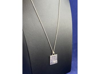 Sterling Silver Bromley Ski Pass Pendant On Chain, 22'