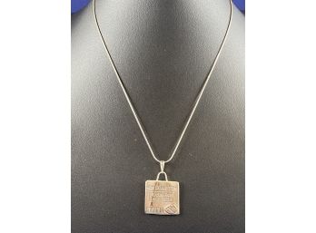 Sterling Silver Stratton Ski Pass Pendant On Snake Chain, 16'