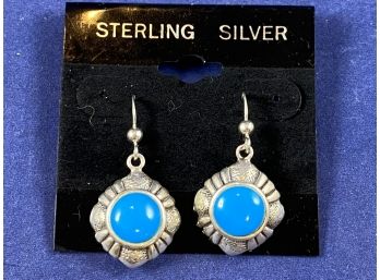 Sterling SIlver Turquoise Dangle  Pierced Earrings