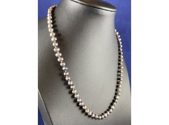 14K Clasp Vintage Jacmel Mauritius Black Pearls, Signed, 17'