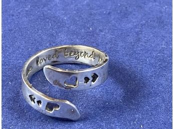 Sterling Silver Bypass Ring , You Are Loved Beyond Measure