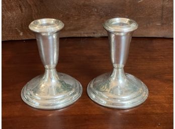 Empire Vintage Pewter Weighted Candle Stick Holder, Pair