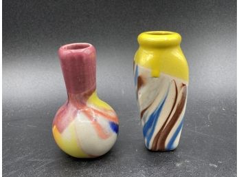 Pair Of Bat Trang Mid Century Modern Bud Vases