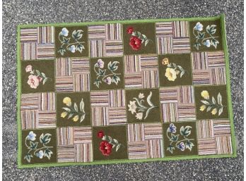 Area Rug Green Floral 3'4' X  5'
