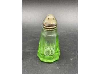 Uranium Glass Salt Shaker, Glows