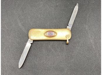 Vintage, Oval, Club, 12k, Gold, Filled, Pocket, Knife, PK Inc.
