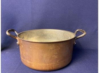 Large Heavy Copper Pot With Tin Lining