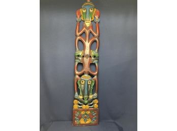 Large Hand Painted Wooden Carving