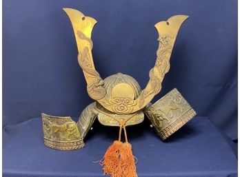 Samurai Helmet With Dragons And Lions, Very Large And Very Heavy