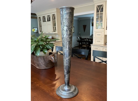 Vintage Barbour Silver Electro Plate Footed Tall Vase